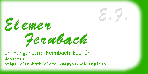 elemer fernbach business card
